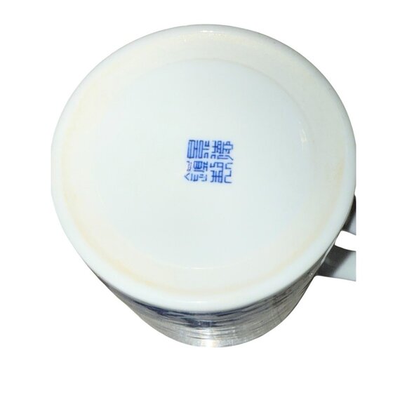 Vintage Chinese Export Blue and White Porcelain lidded tea cup 5.5”x 3.5” - Picture 9 of 9